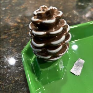 Nora Fleming Mini Pretty Pinecone Ceramic Platter Charm A110 Hand-Painted